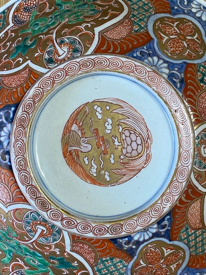 ♦古伊万里 染付 金襴手 獅子 宝尽くし紋様 蓋付き鉢 江戸時代後期 骨董品