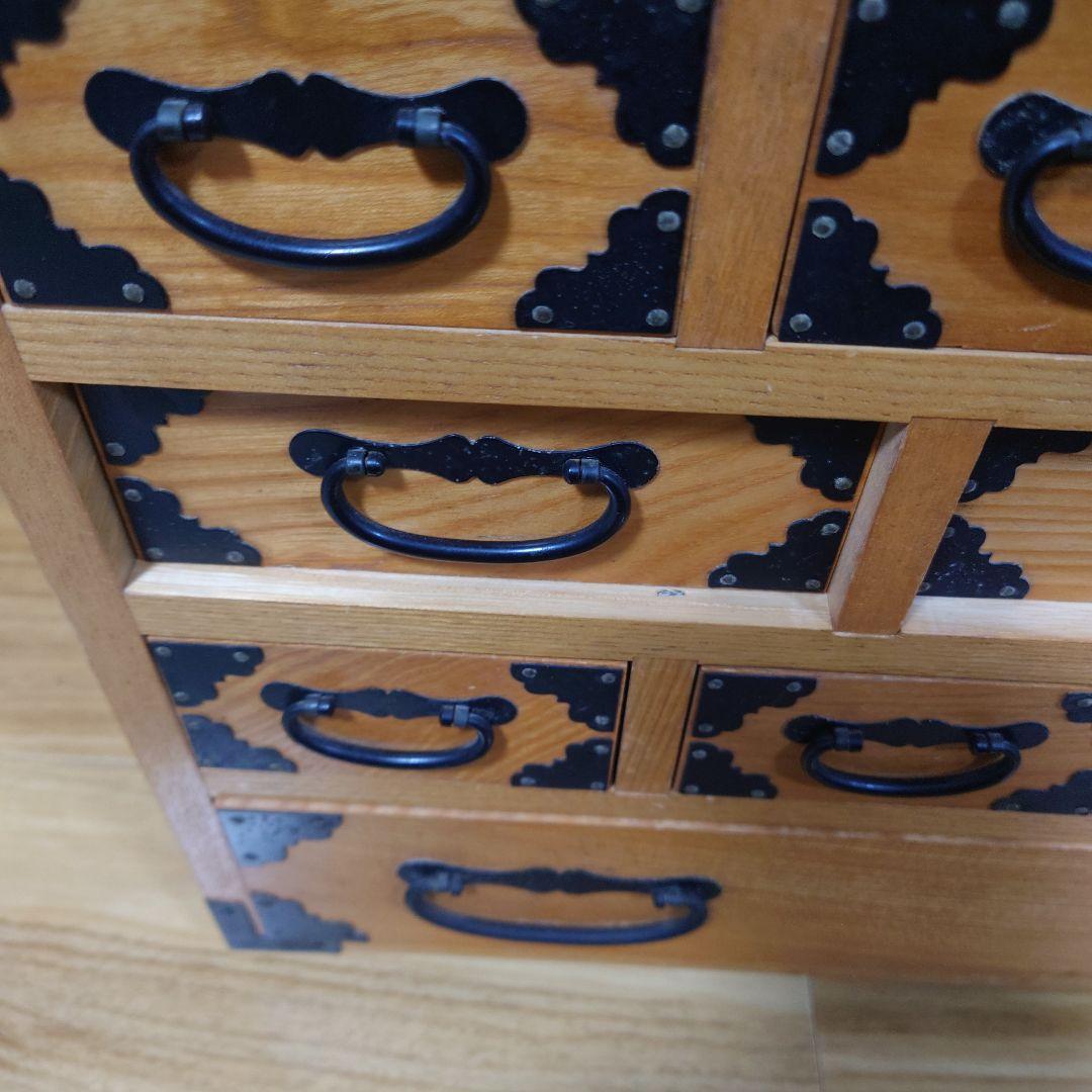 骨董品　薬箪笥　薬箱　小箪笥　5段小引き出し　17杯　昭和レトロ　和箪笥