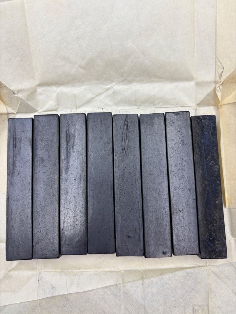 紫英墨 上海墨廠　経年時代物 唐物書道具　1970年後半～80年代 中国古墨