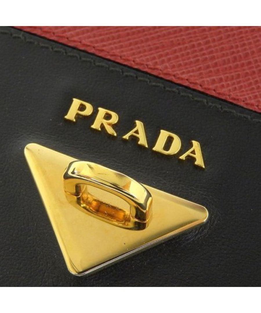 PRADA サフィアーノレザー iPhoneケース 赤黒