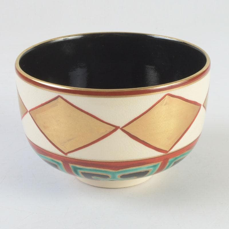 茶道具　京焼　橋本永豊造　仁清写　金菱　茶碗　時代箱　V　9835