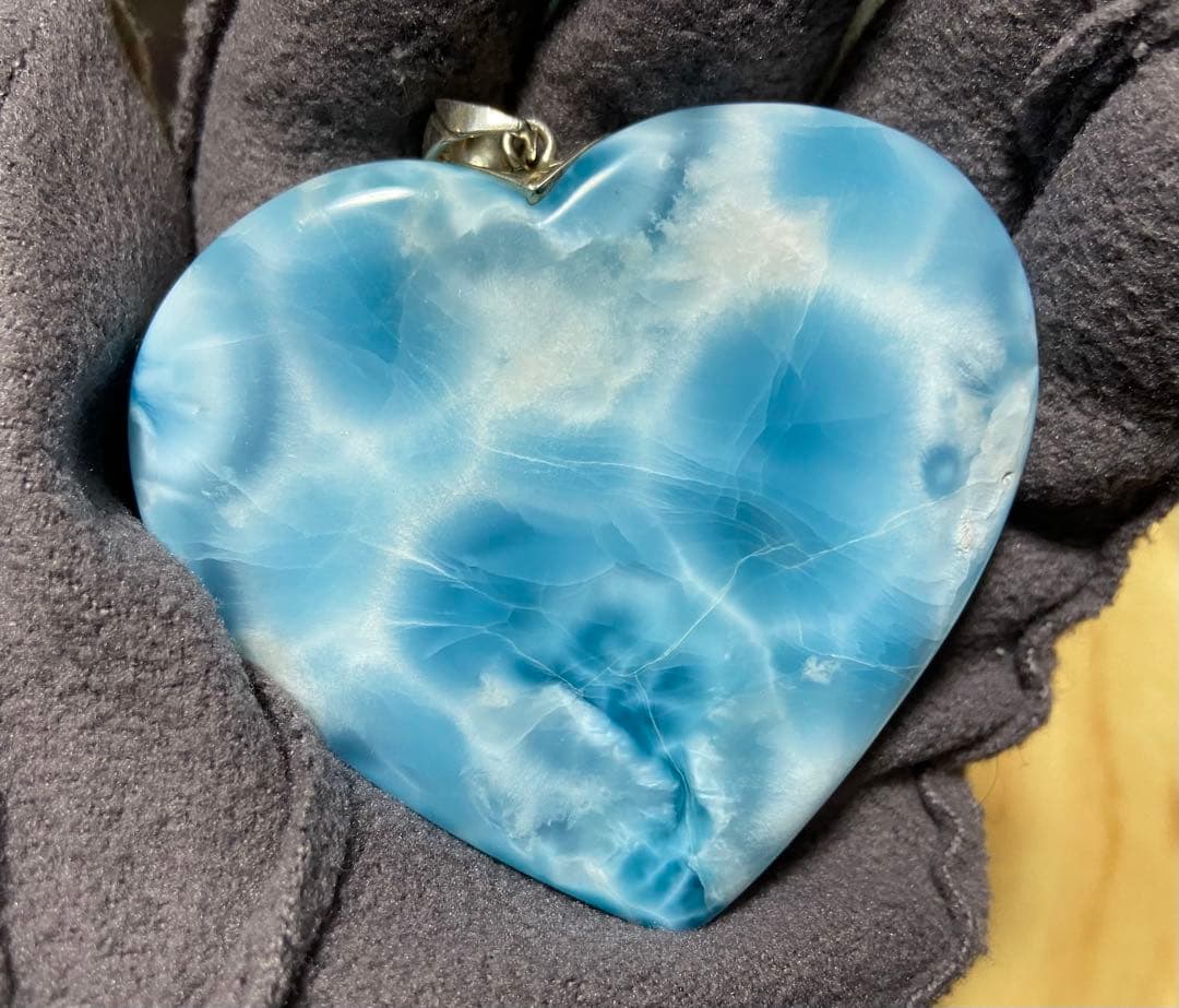新年セール☆高品質ラリマー☆ BIGハート　ペンダント