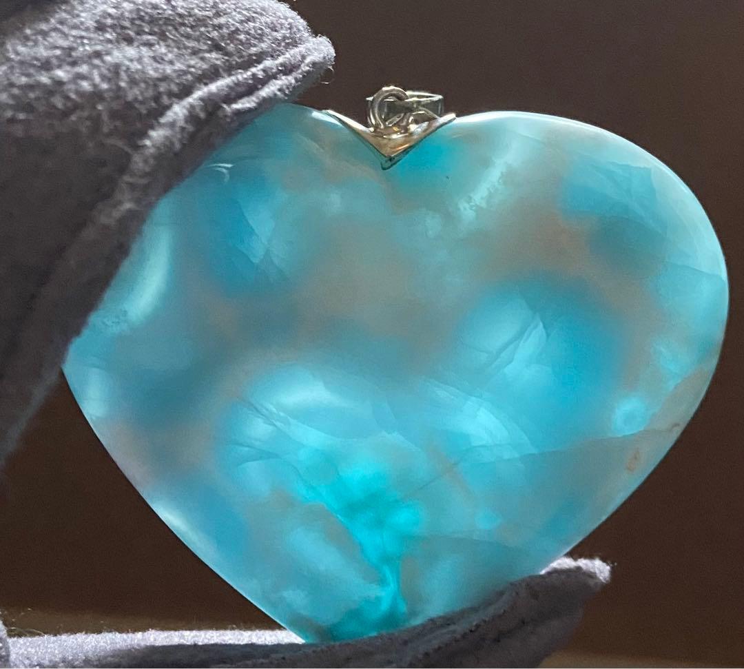 新年セール☆高品質ラリマー☆ BIGハート　ペンダント