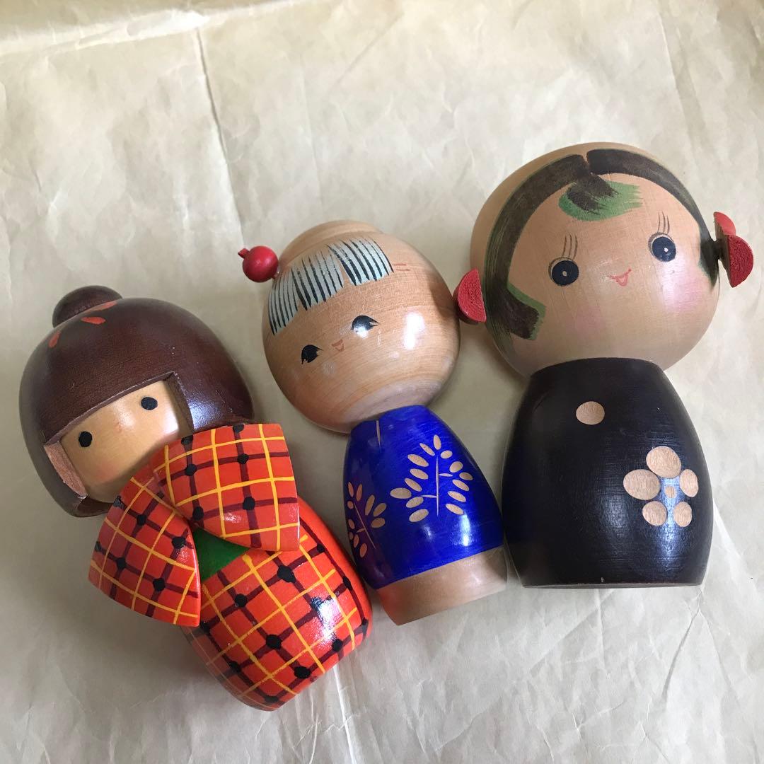 こけしセット民芸品　置物　日本　人形　伝統工芸品　インテリア こけし