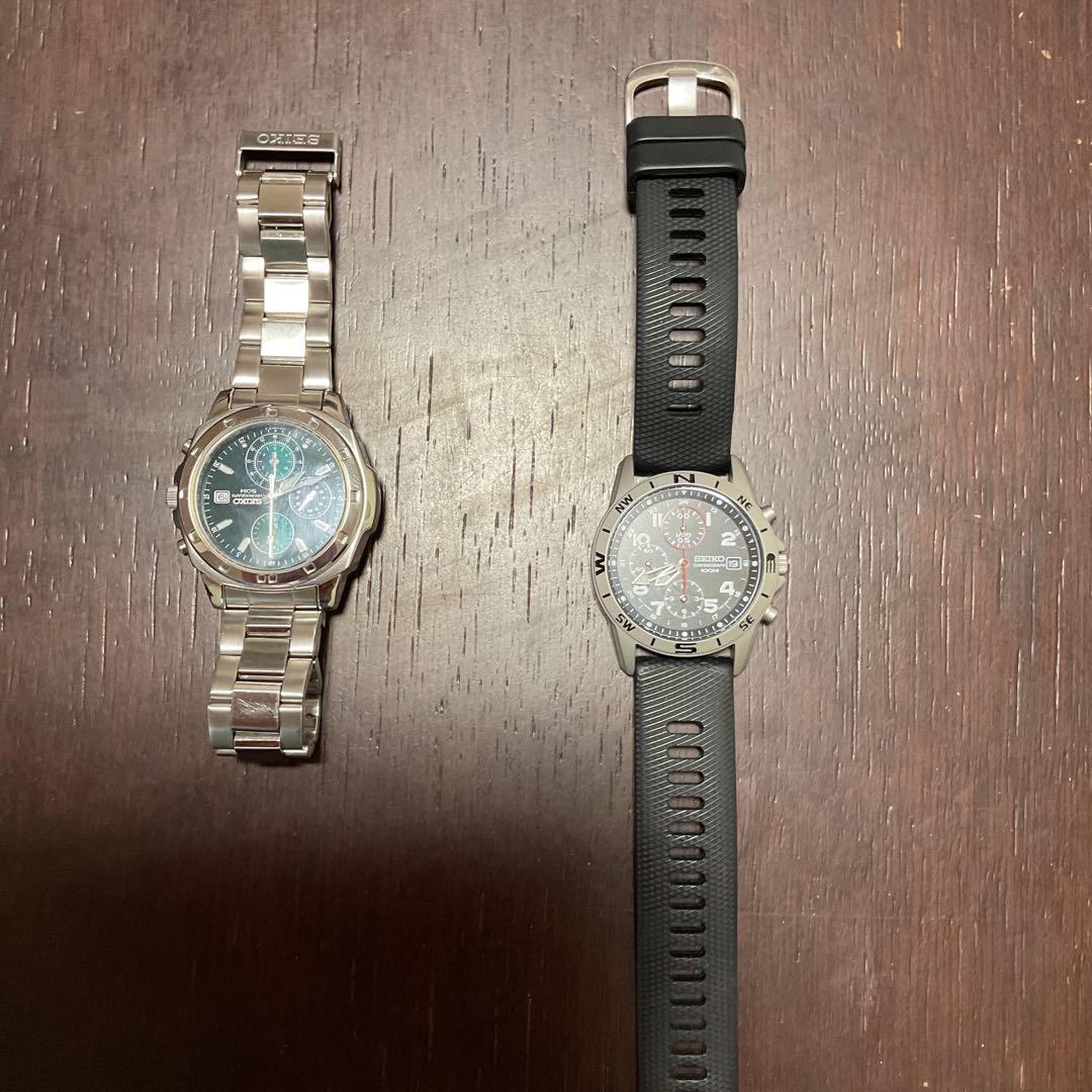 クォーツ腕時計 ステンレススチール ２本セット