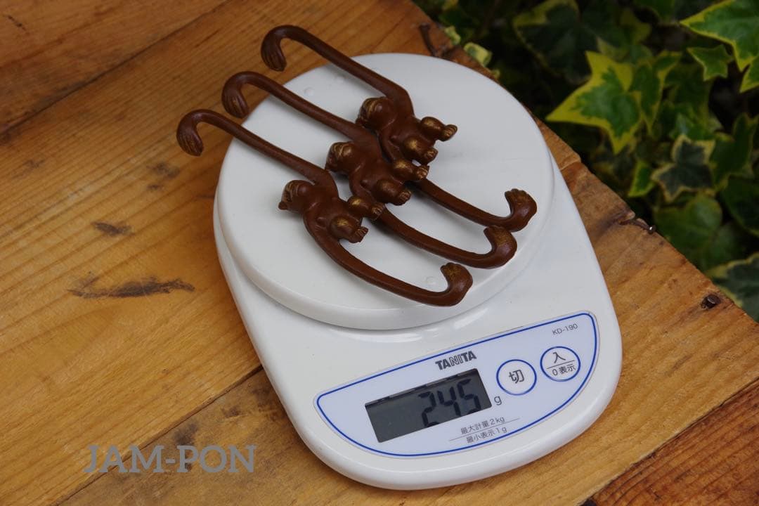 【長期保管品/当時物昭和レトロ】南部鉄器(鋳鉄/鋳物) 吊るし花器/猿手3本付き