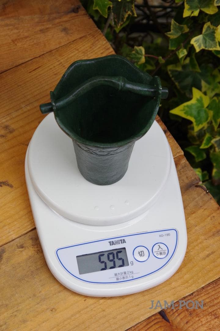 【長期保管品/当時物昭和レトロ】南部鉄器(鋳鉄/鋳物) 吊るし花器/猿手3本付き