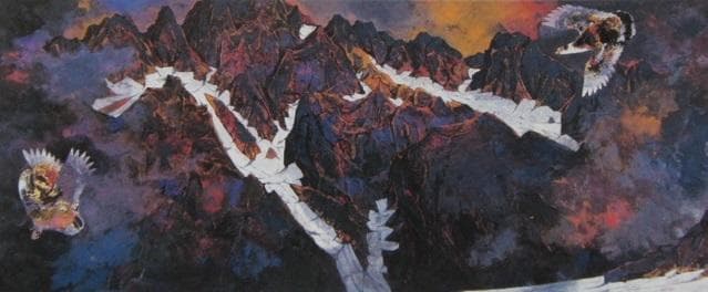 齋藤清策、【御前剣】、希少な額装用画集より、新品額装付