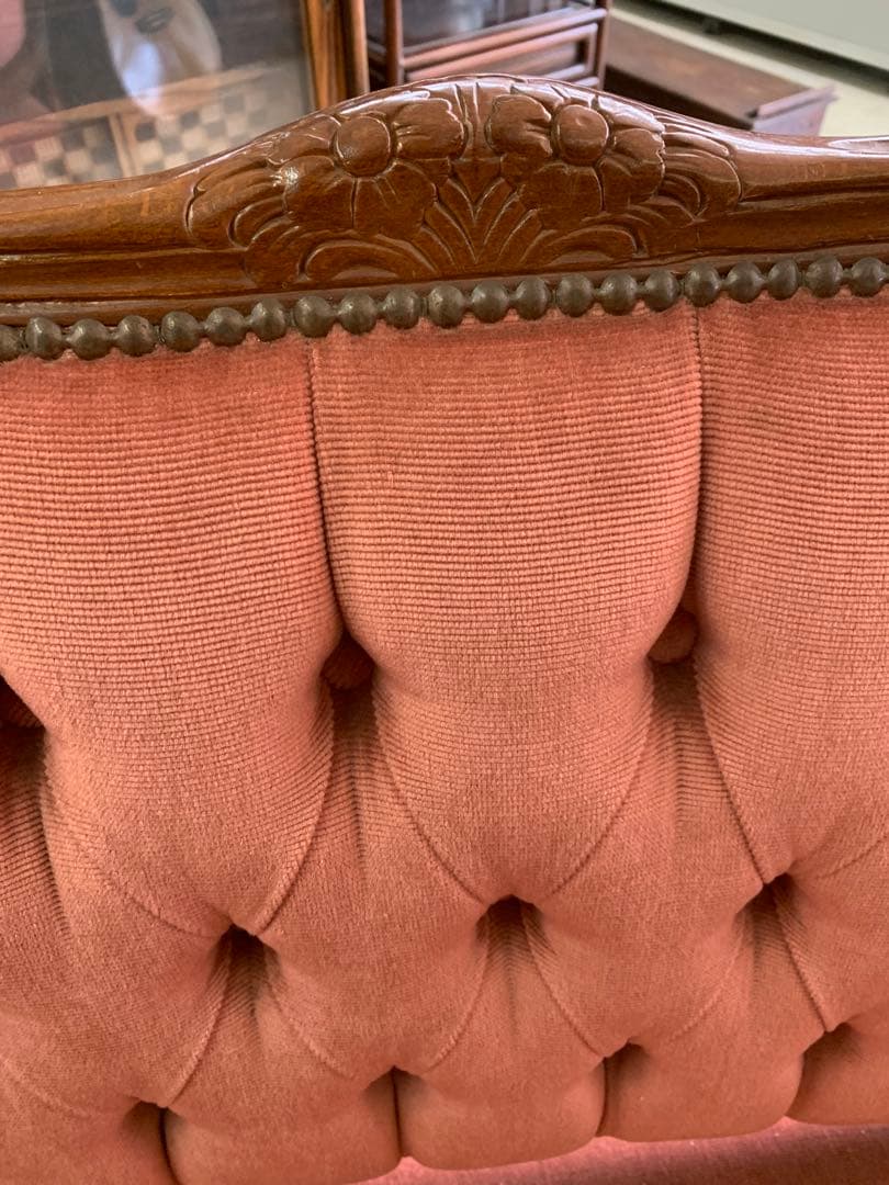 アンティークソファー　ベルベット　ヴィンテージ