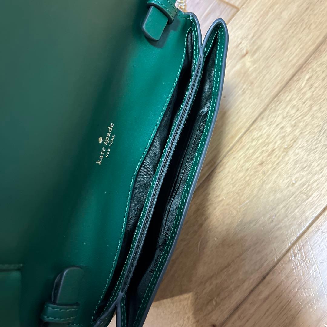kate spade リボンデザイン ショルダーバッグ 緑