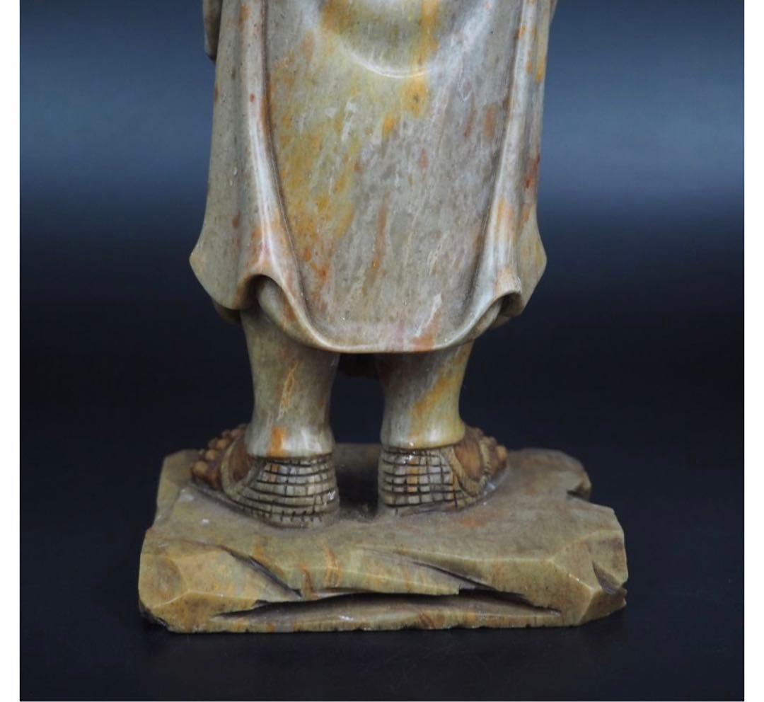 送料無料　寿山石細密彫刻　弘法大師像　高さ30ｃｍ