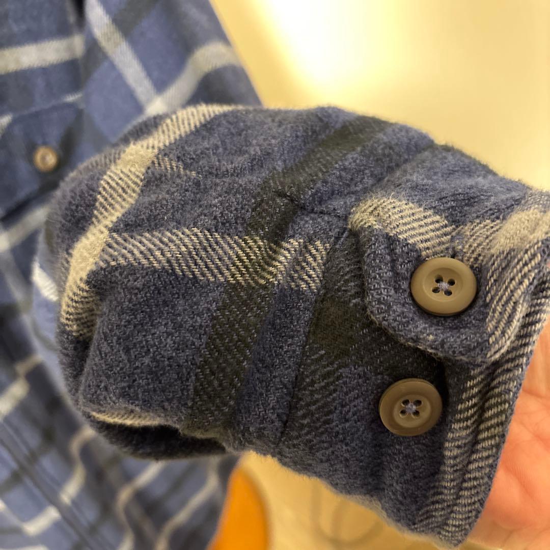 す*中様 Patagonia ネイビー グレー チェックジャケット　Lサイズ　メ