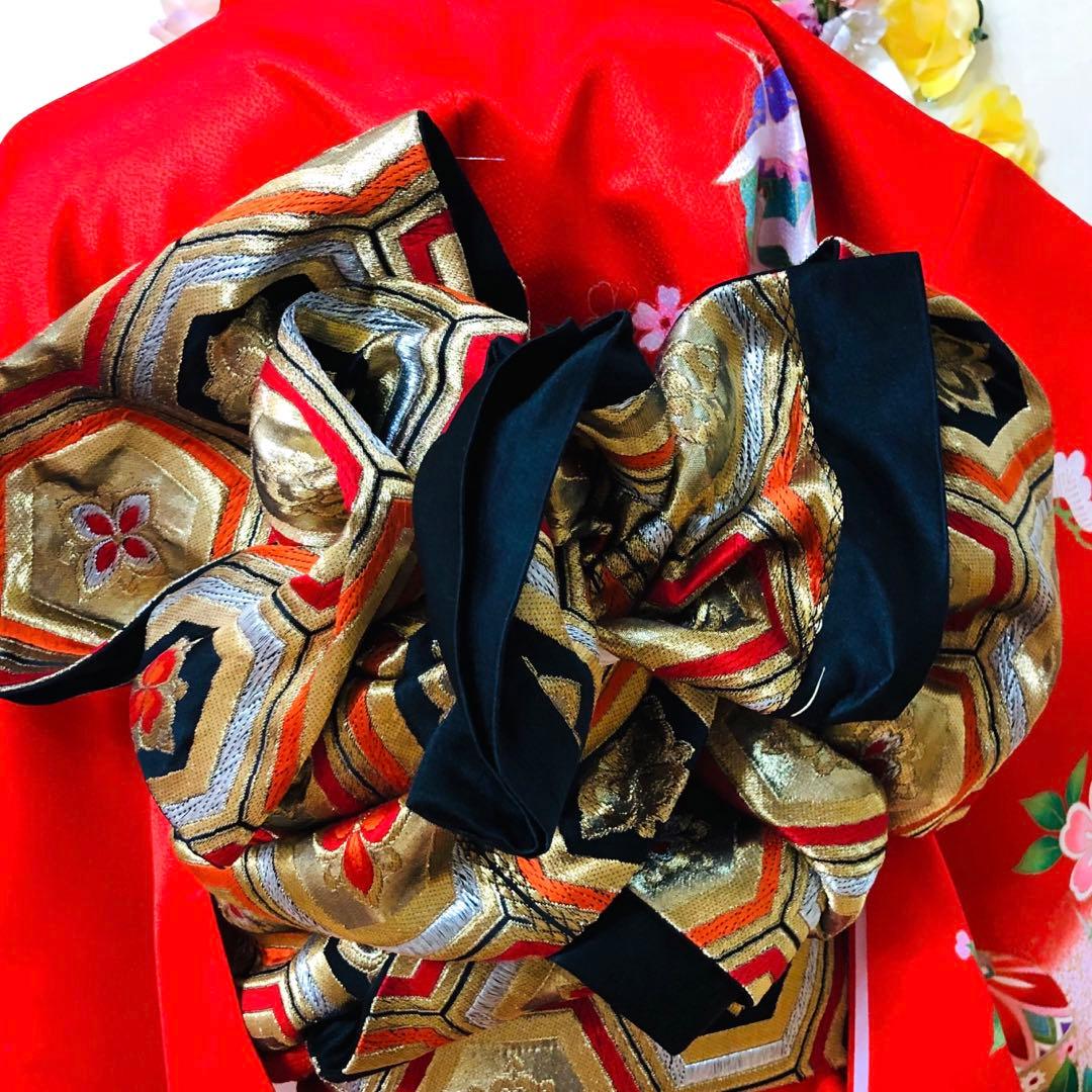 七五三七歳未使用着物‼️人気赤地暈し⭐︎手毬花々煌びやか際立つ⭐︎安心フルセット