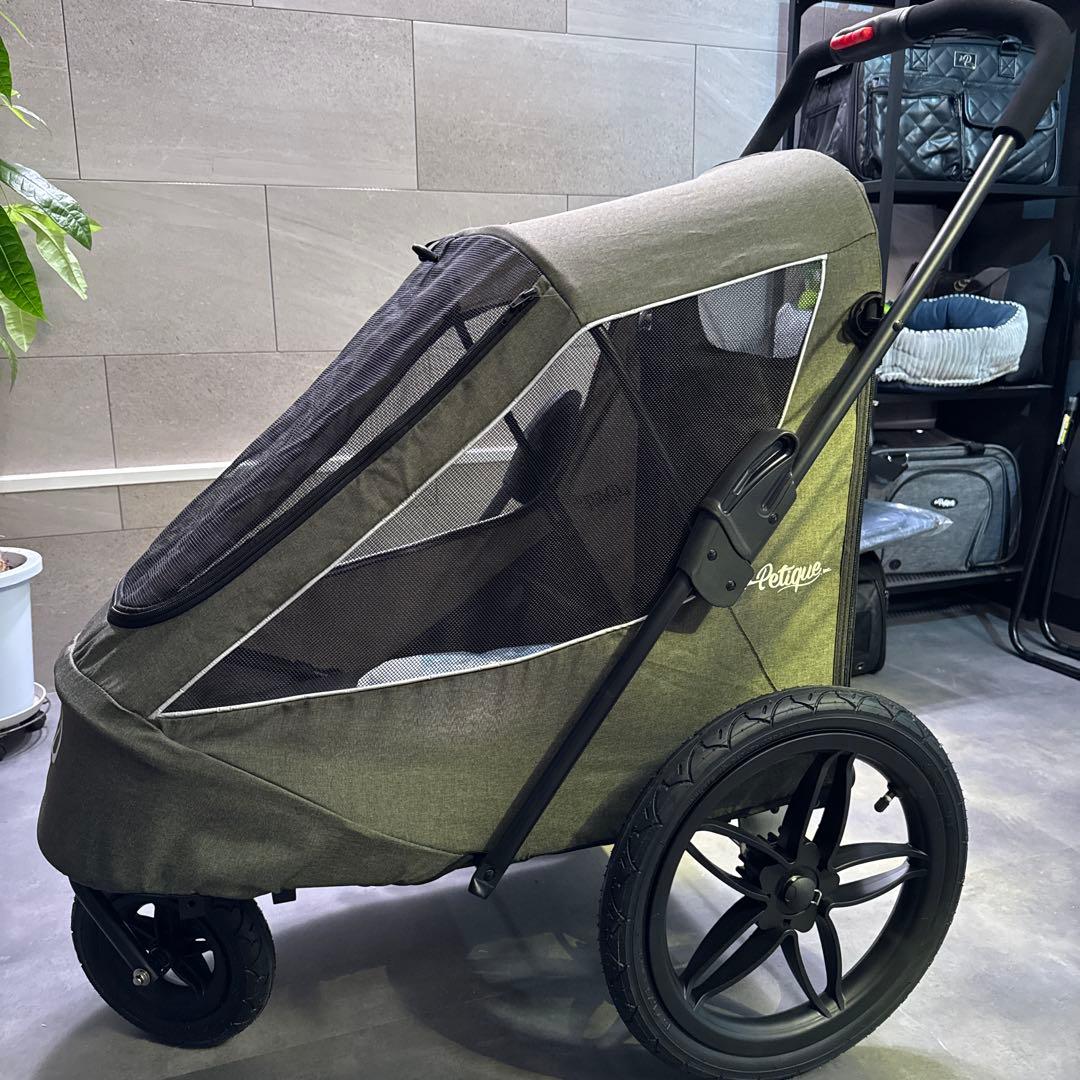 Petique ペティークブリーズジョガー メッシュ窓付きペットカート グリーン