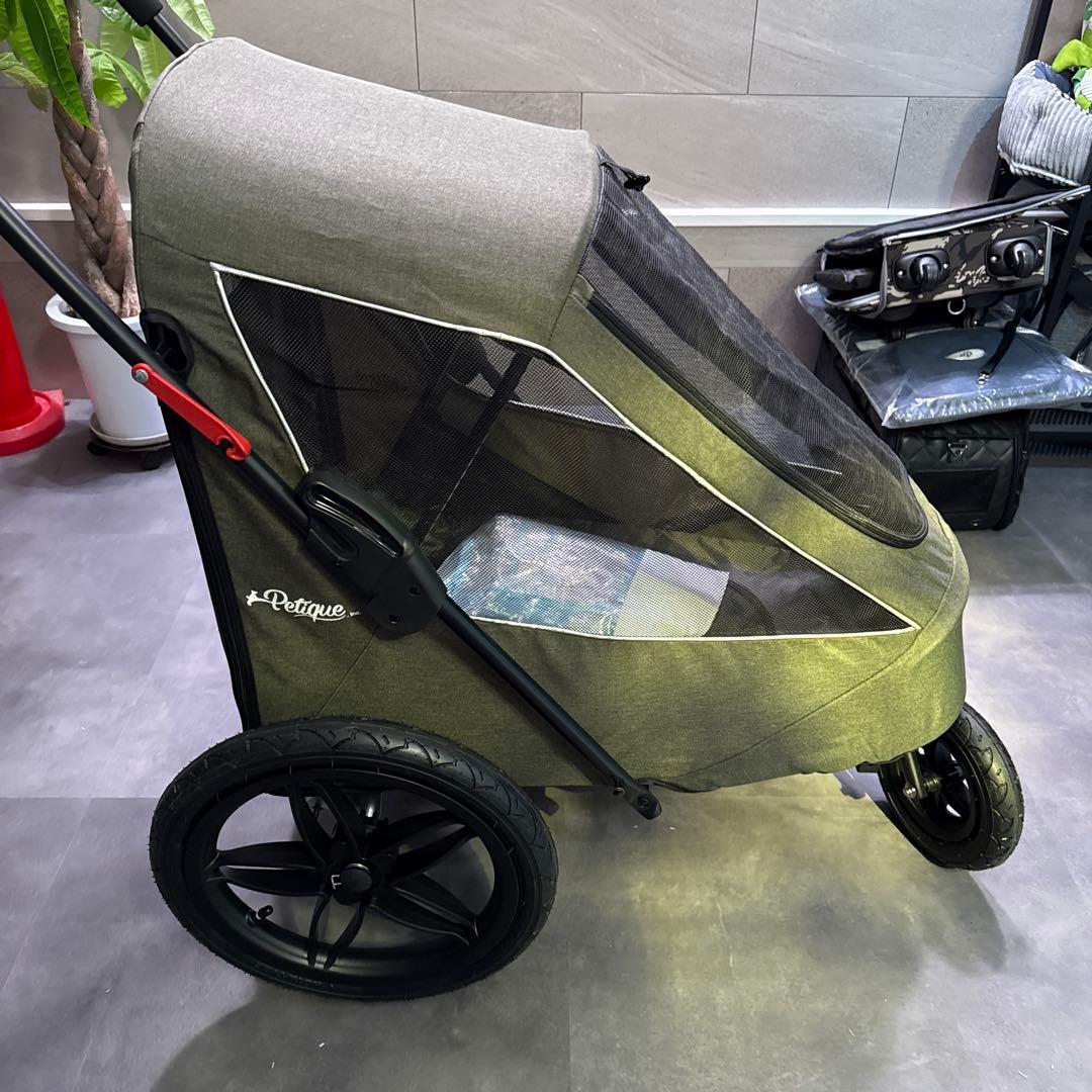 Petique ペティークブリーズジョガー メッシュ窓付きペットカート グリーン