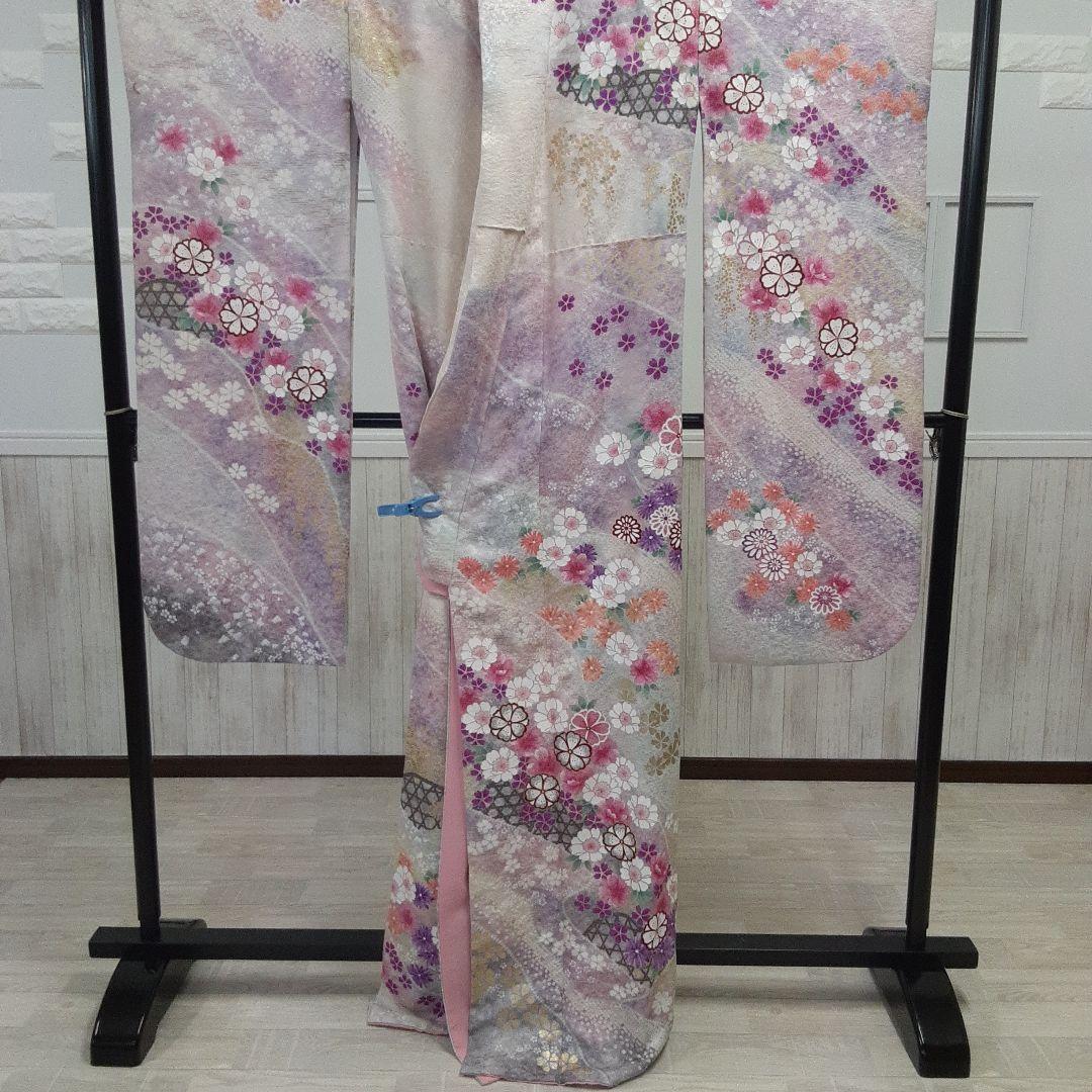 644正絹振袖白158cmぐらい