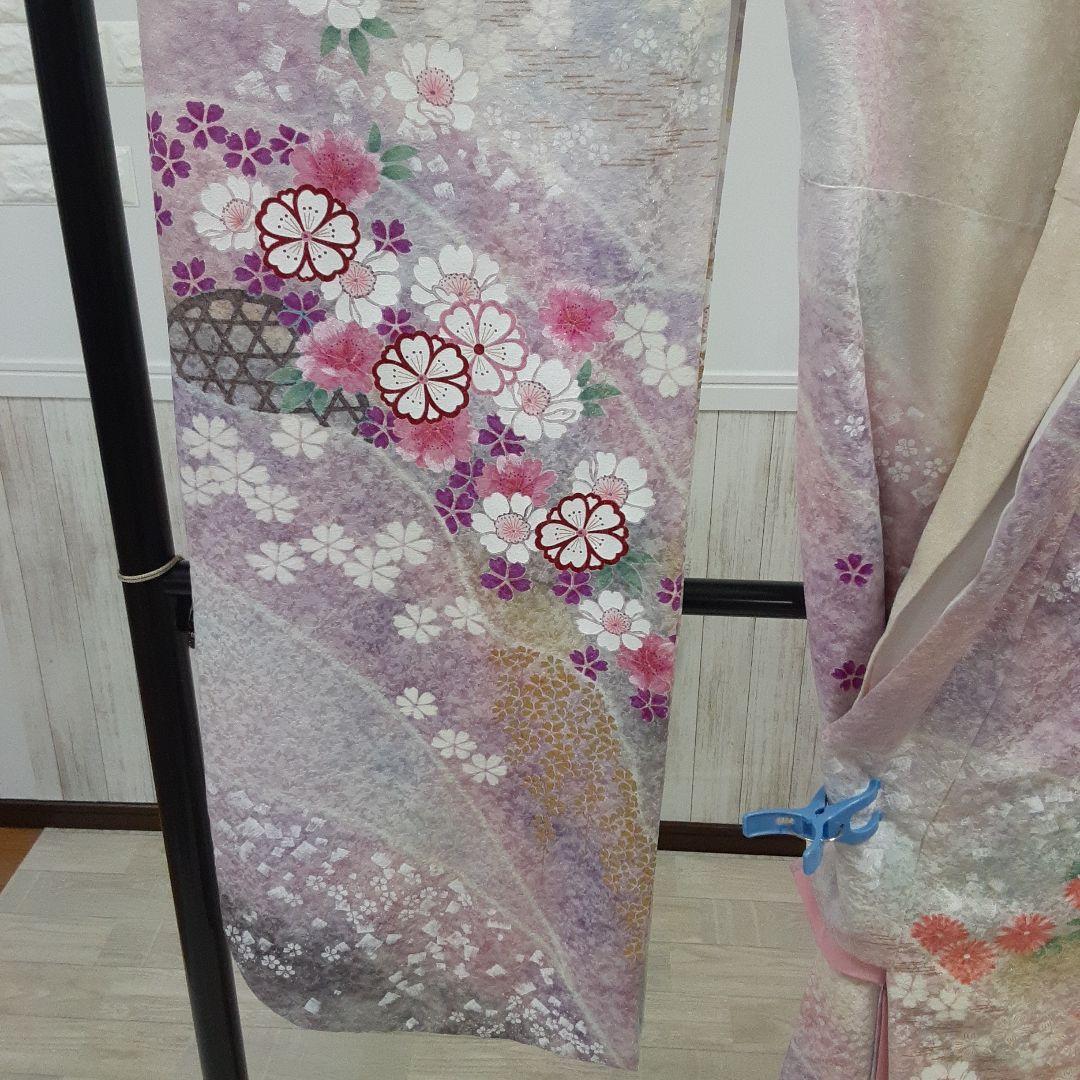 644正絹振袖白158cmぐらい