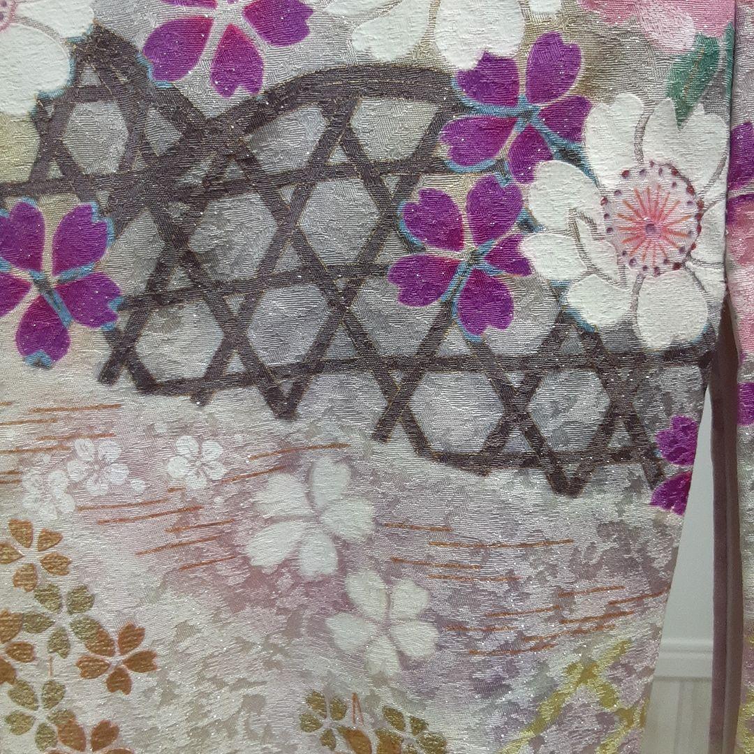 644正絹振袖白158cmぐらい