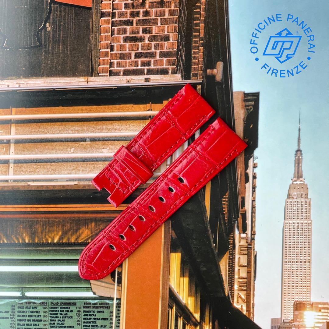 PANERAI 純正 クロコダイル 赤 40㎜用 Dバックル 美品