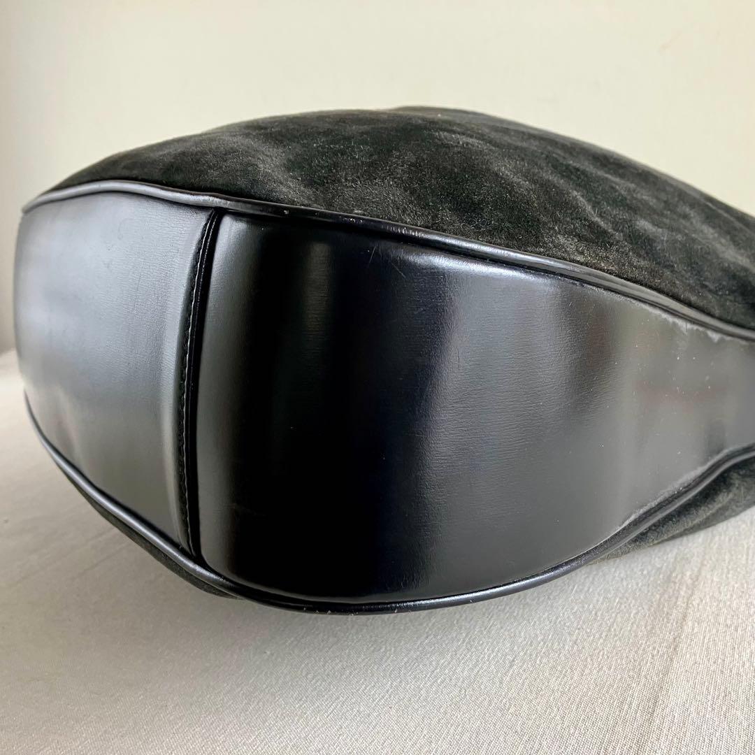 バッグ Gucci Bamboo Black Suede Shoulder Bag