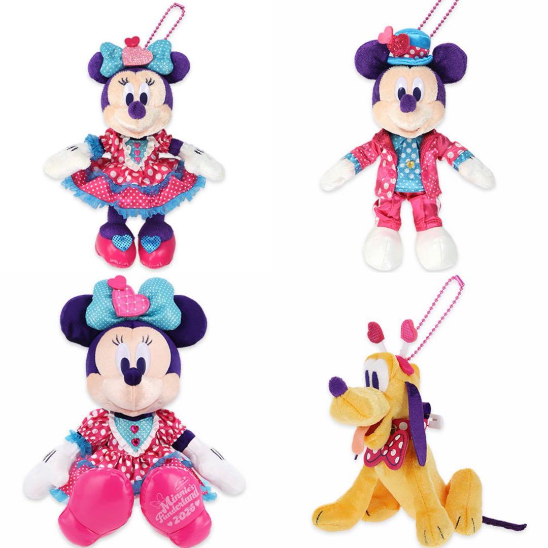 パルパルーザ　ミニーのファンダーランド　ぬいぐるみ　ぬいぐるみバッジ　4点セット