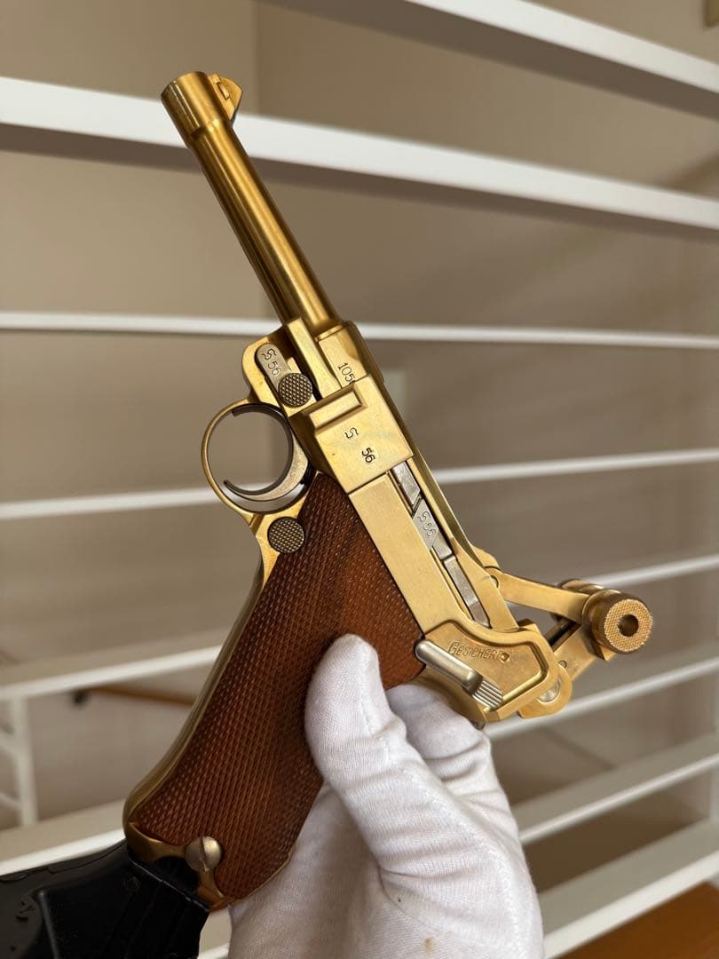 マルシン ゴールド ルガー P08 スネイルマガジン付き モデルガン タナカ