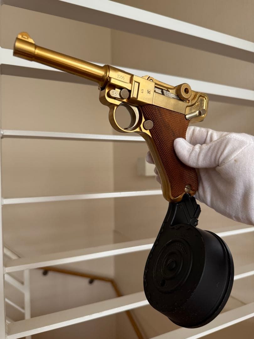 マルシン ゴールド ルガー P08 スネイルマガジン付き モデルガン タナカ