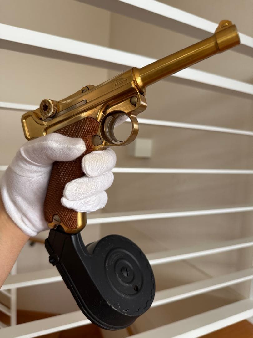 マルシン ゴールド ルガー P08 スネイルマガジン付き モデルガン タナカ