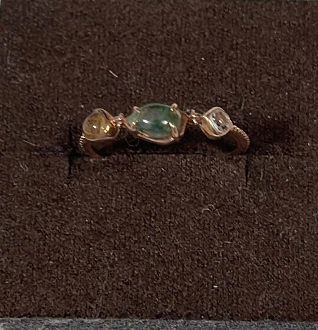 agete モスアゲート　リング　9号