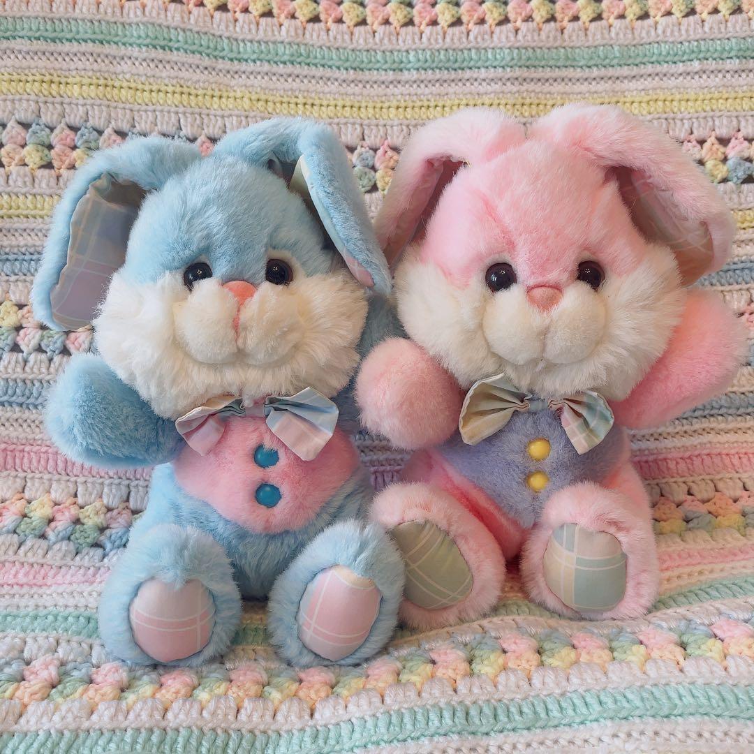 ヴィンテージ チョッキうさぎ ぬいぐるみ 2体セット