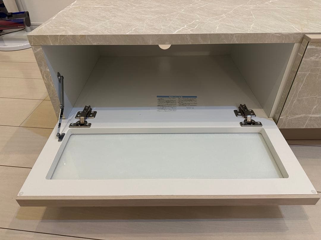 LOWYA 日本製 テレビ台ローテレビ台 ストーン柄 ホワイト [幅160]