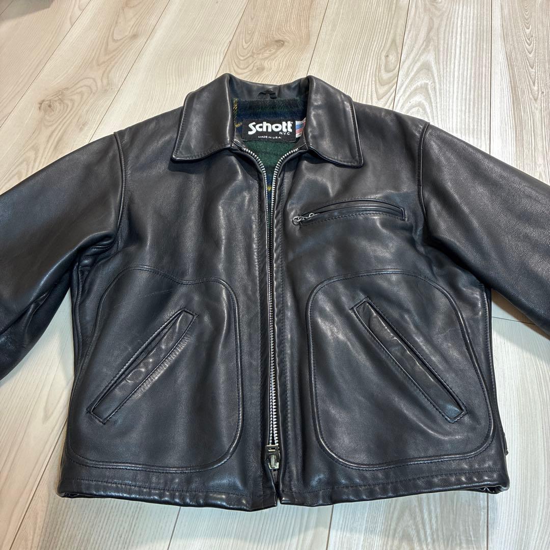 Schott シングルライダースジャケット 40 黒