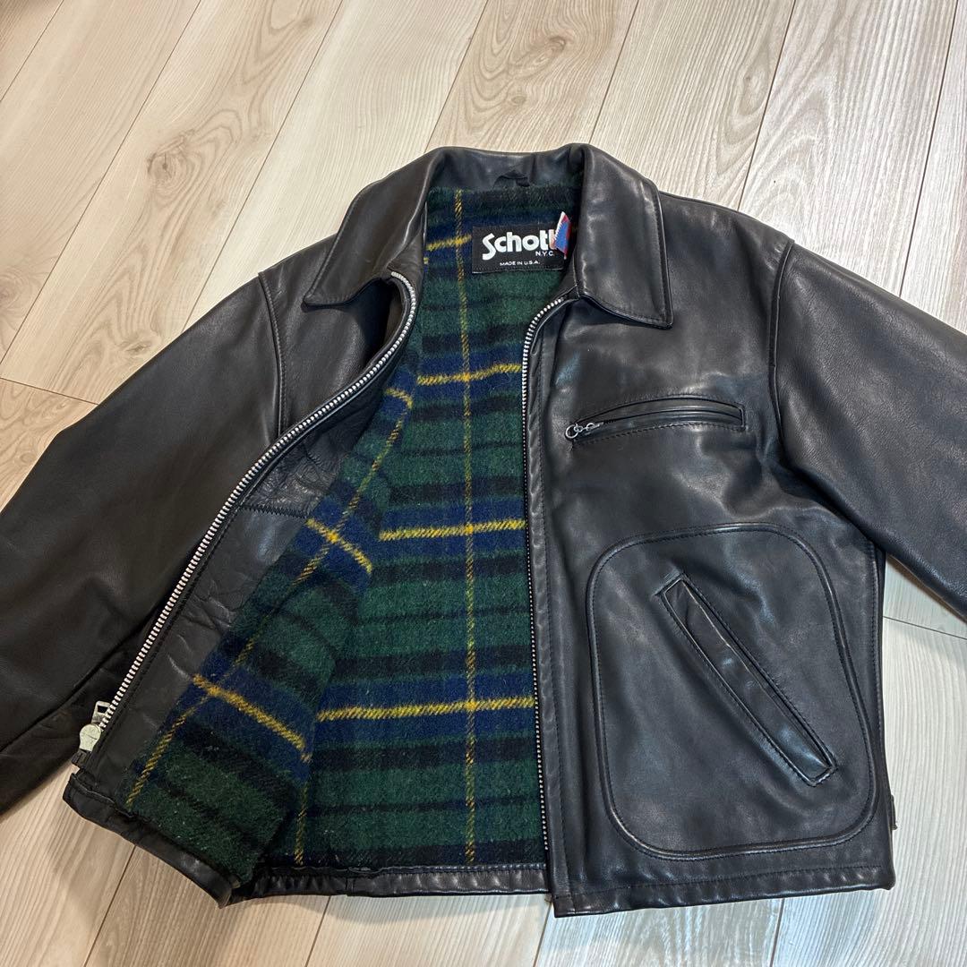 Schott シングルライダースジャケット 40 黒