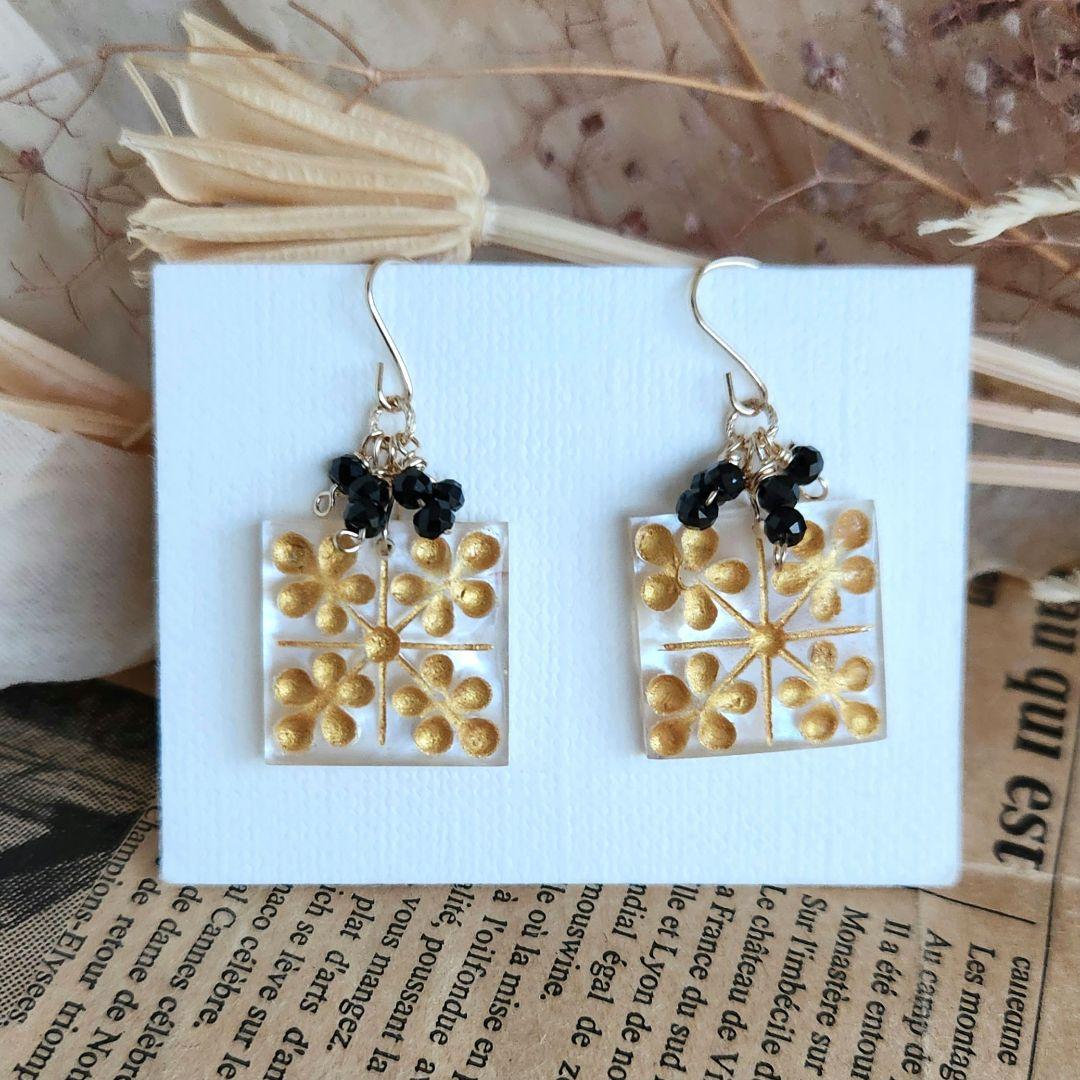 １４kgfWMOPクリスマスキルトゴールドペイントピアス