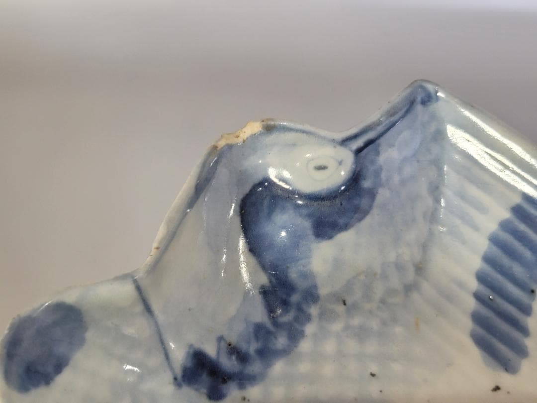 古美術 古九谷 染付 鳥型 皿 五客