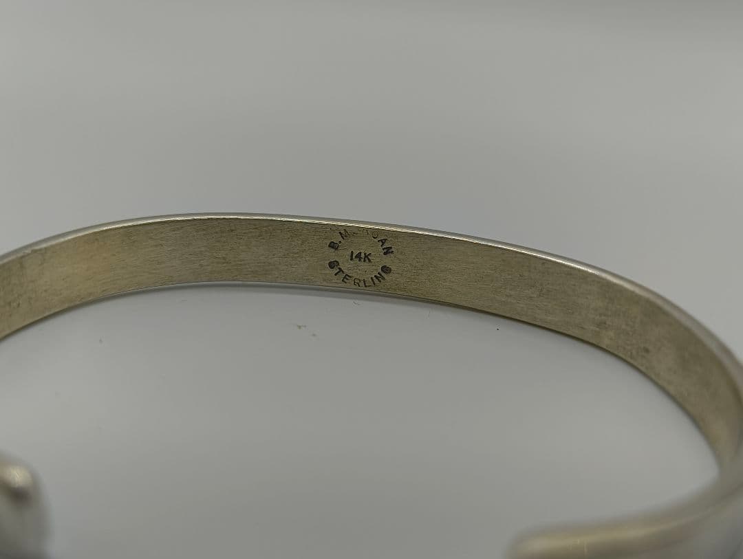 Navajo族 Bruce Morgan 14K×Sterling バングル