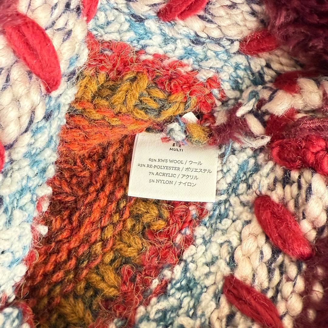 MULTI マルチ 犬用ポンチョ フリンジ付き 多色編み【M】