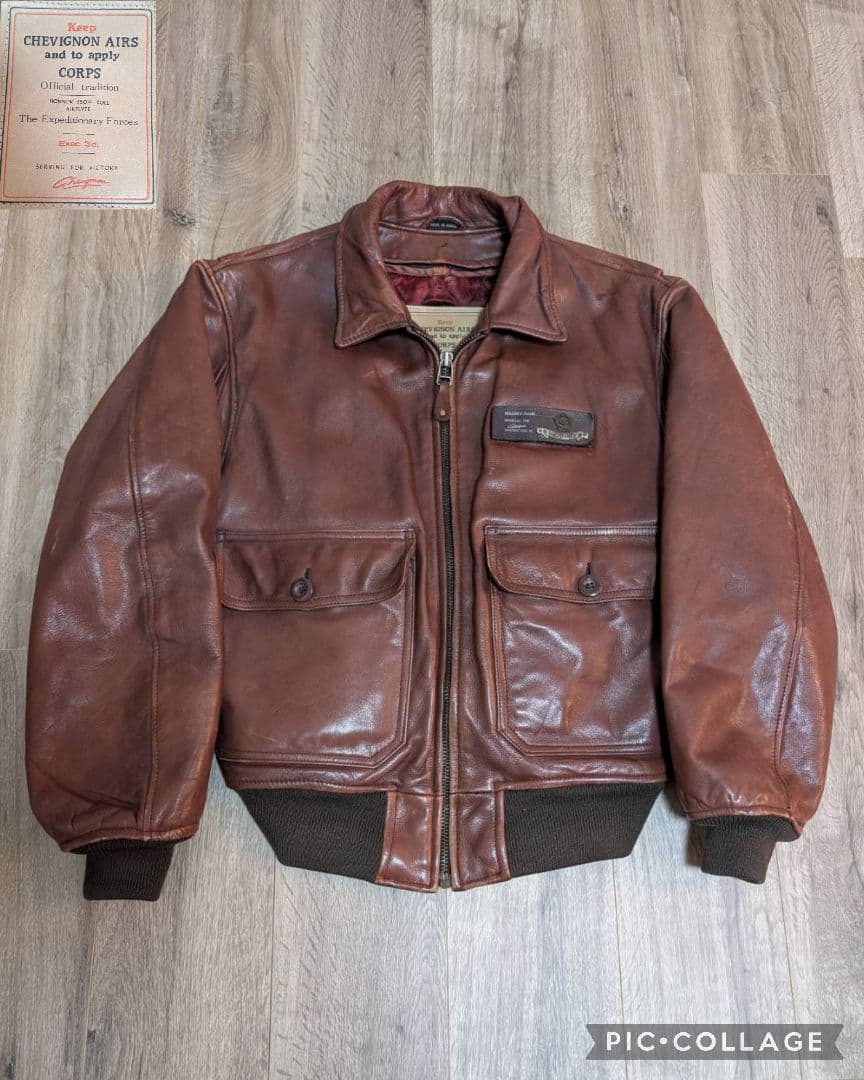 80S【CHEVIGNON 】A-2 G-1 フライトジャケット