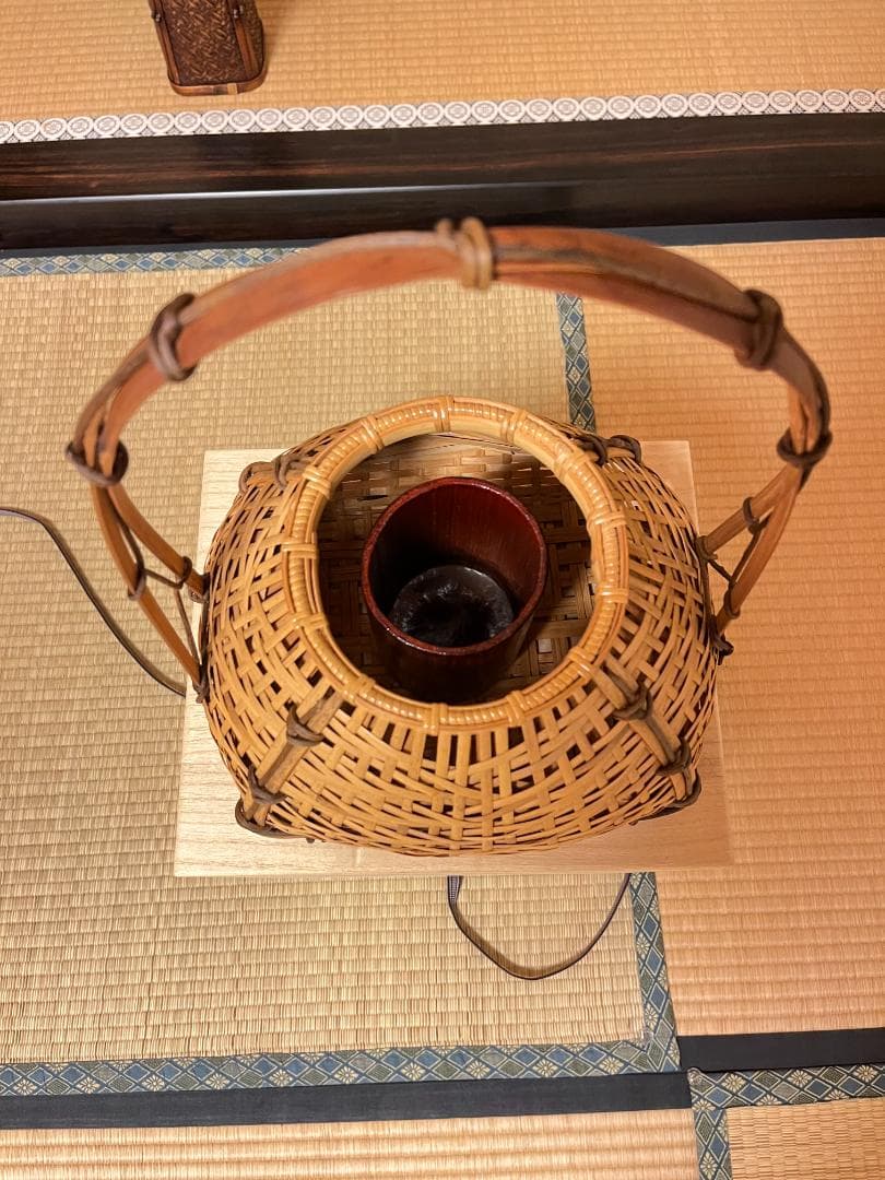 七条竹笠斎 宗全籠 花籠/共箱/茶道具