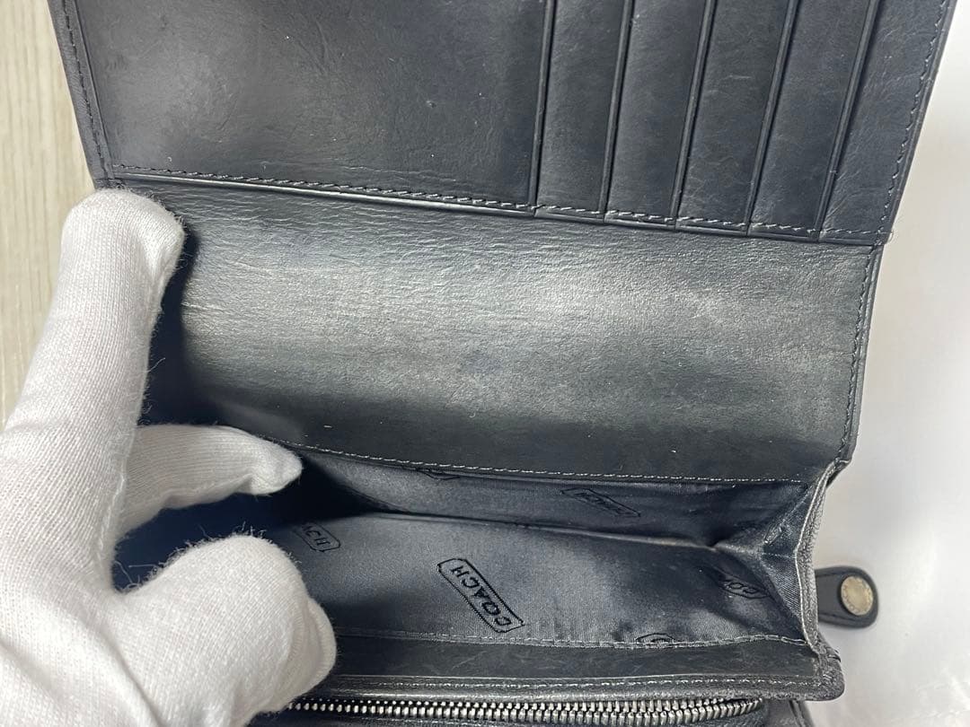 希少　極美品オールドコーチ 二つ折り財布　レザー カードケース