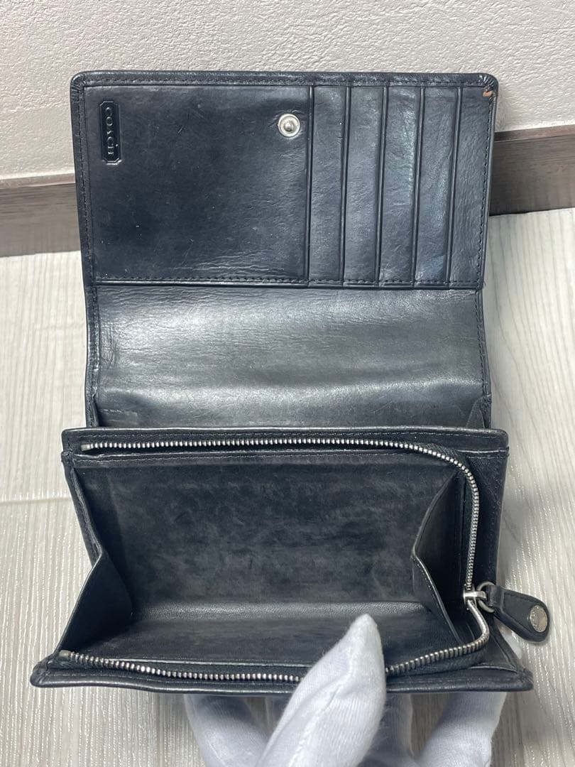 希少　極美品オールドコーチ 二つ折り財布　レザー カードケース