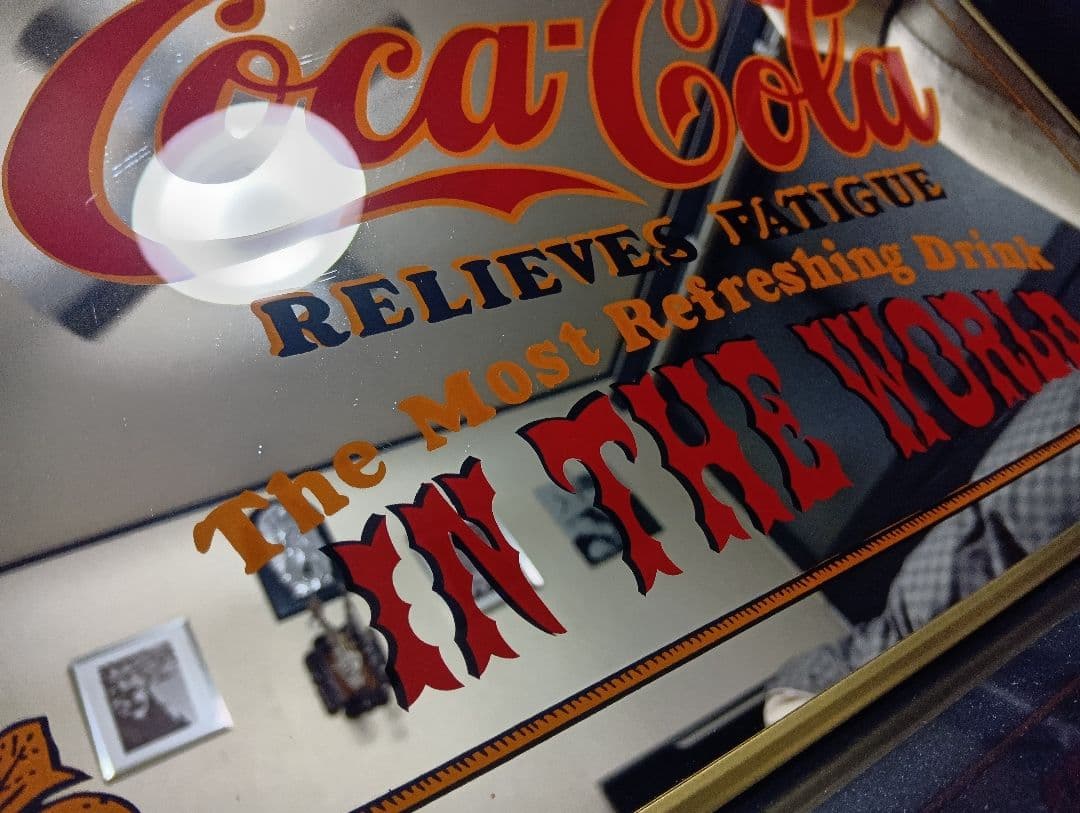 1980's Coca-Cola　当時物　ビンテージ　パブミラー　広告プレート