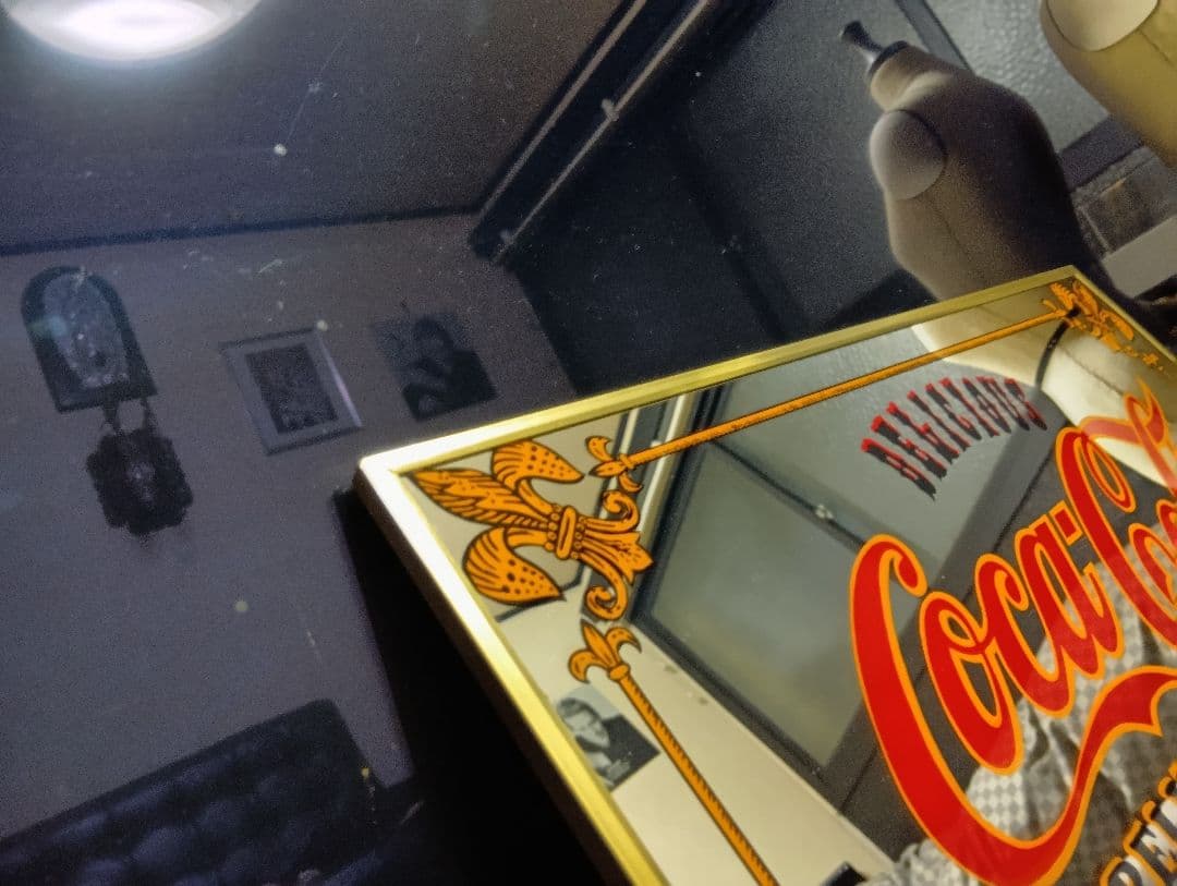 1980's Coca-Cola　当時物　ビンテージ　パブミラー　広告プレート