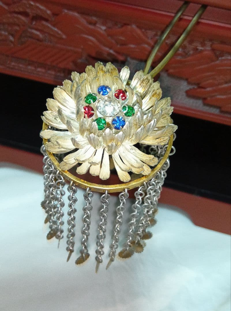 アンティーク　銀びら　かんざし　色々とかんざし入れ　日本髪　珊瑚