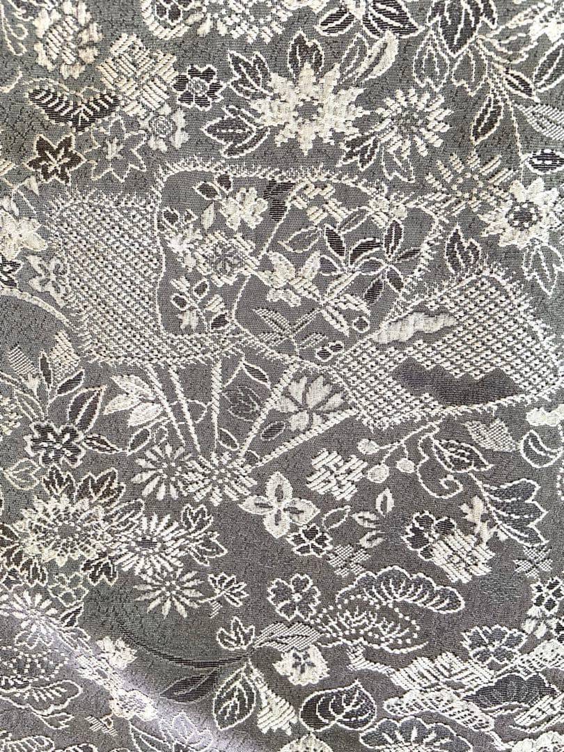 【美品】天目織　お召し　吉祥柄　さが美謹製　着物（袷）