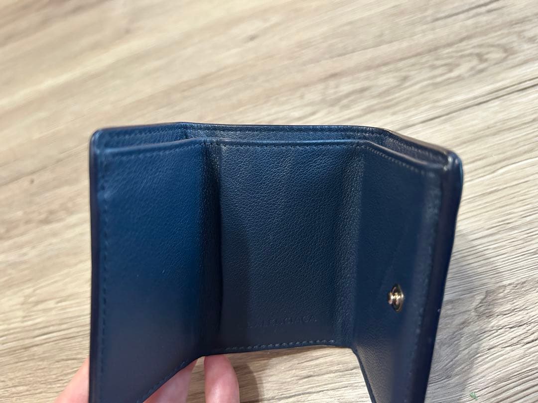 最終値下げ！！売り切り！！ BALENCIAGA ネイビー 三つ折り財布