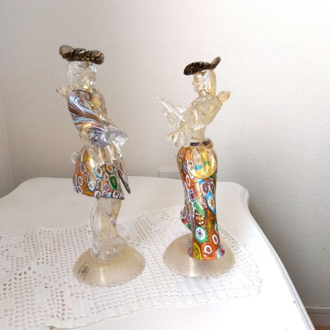 ベネチアンガラス 人形 ムラノ ぺア