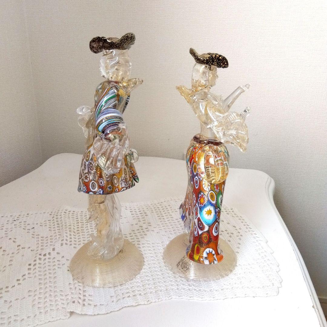 ベネチアンガラス 人形 ムラノ ぺア