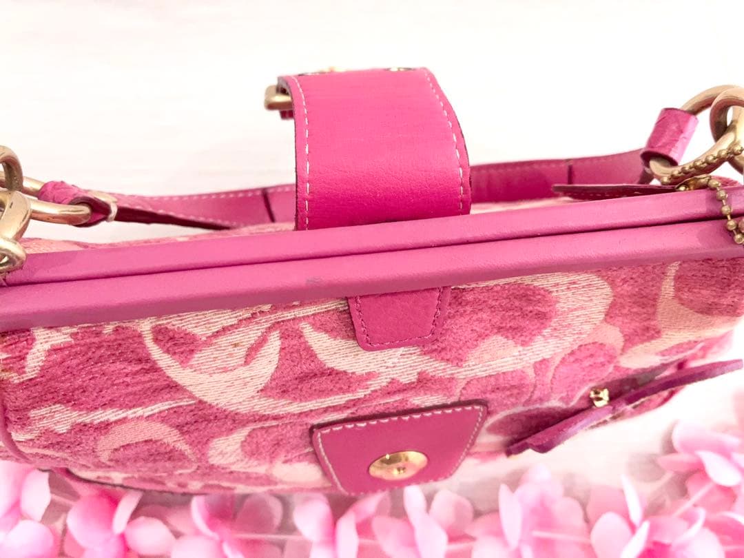 COACH バタフライ　蝶々　バッジ　チャーム　バッグ　ピンク