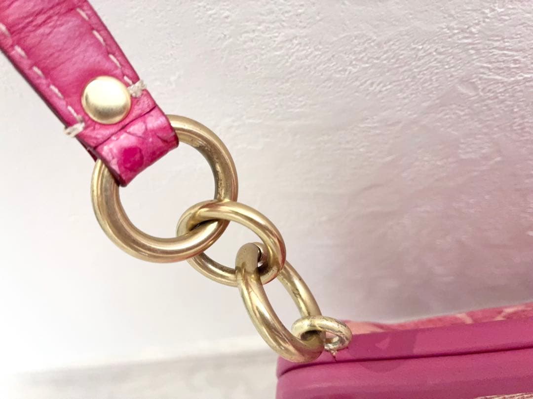 COACH バタフライ　蝶々　バッジ　チャーム　バッグ　ピンク